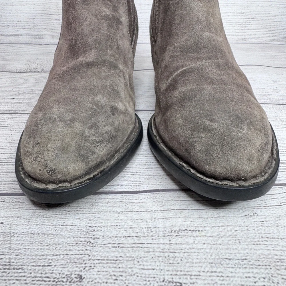 Born Kerri Brown Suede Ankle‎ Boots Womens 7M Western Stacked Heel F29422 CQG17